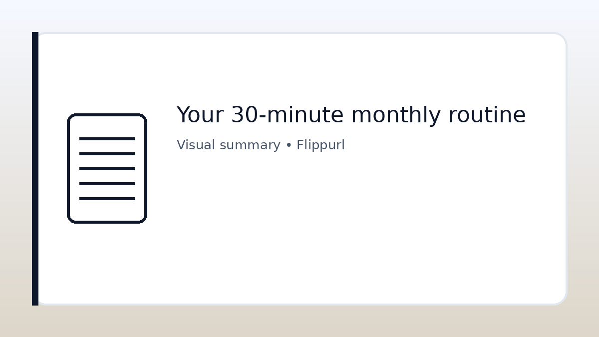 Your 30-minute monthly routine
