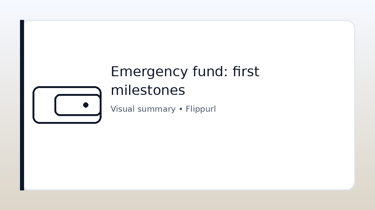 Emergency fund: first milestones