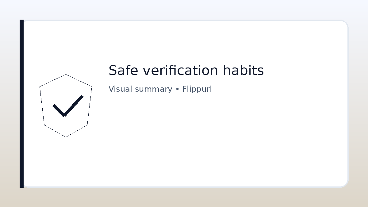 Safe verification habits